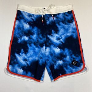 American Eagle Outfitters Mens Blue White Swimming Trunk Board Shorts Size Small